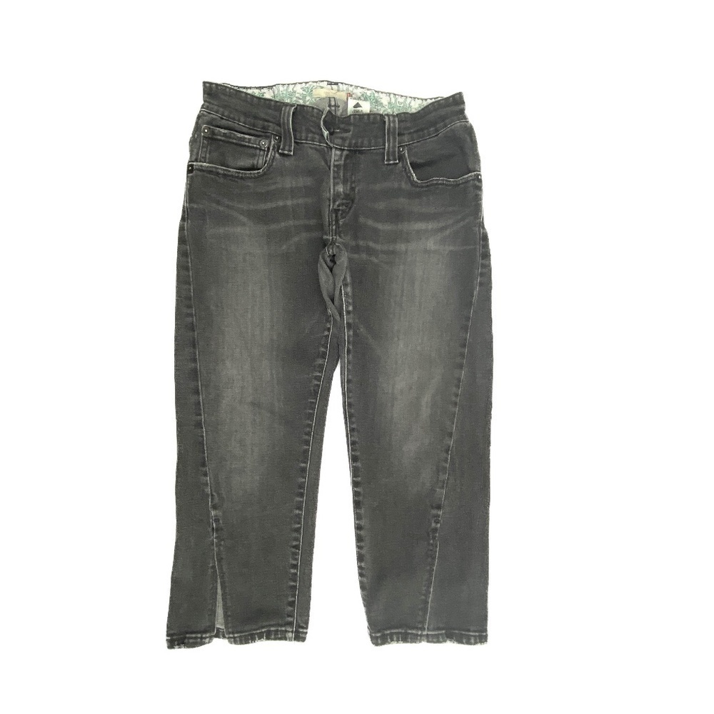 Levi's Jeans Women 10 Black Low Skinny‎ Crop Slit Hem Faded Denim